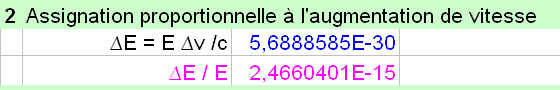 Calcul de décalage vers le rouge.