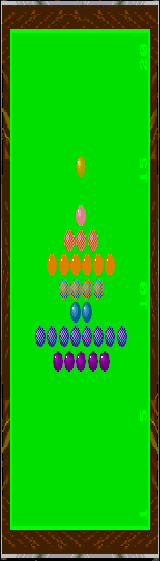 Simulação de evolução de bola em forma de seta.