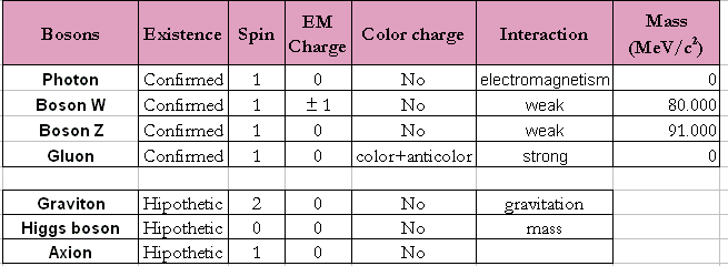 Elementary particles of the Standard Model - Bosons.